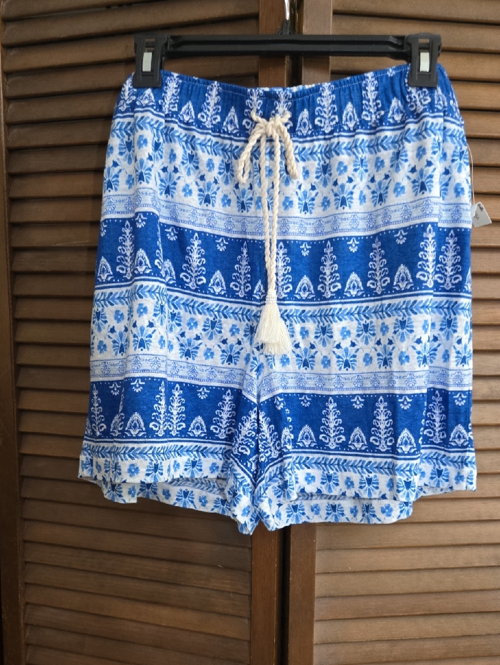 Joie Knit Linen Printed High-Waist Shorts NEW